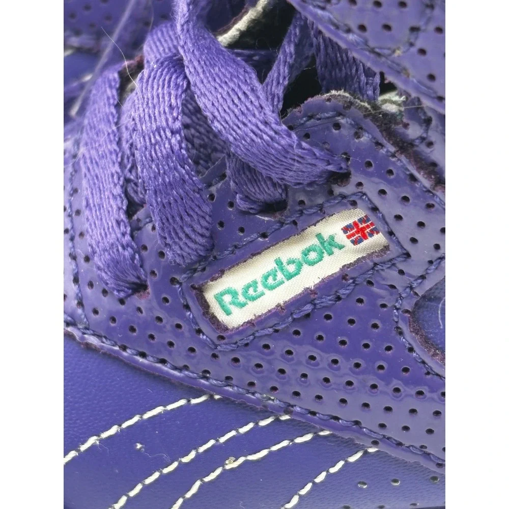 Reebok Freestyle Hi Infant Size 2 Purple Leather High Top Sneakers J05069